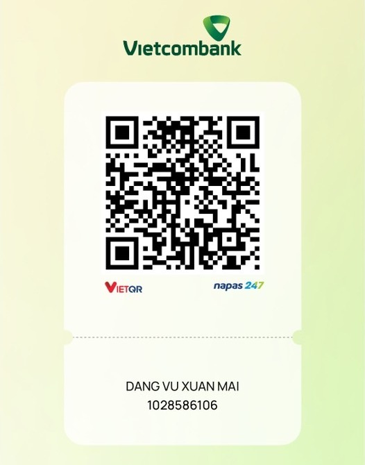 Mã QR chuyển khoản Vietcombank của cô dâu Đặng Vũ Xuân Mai